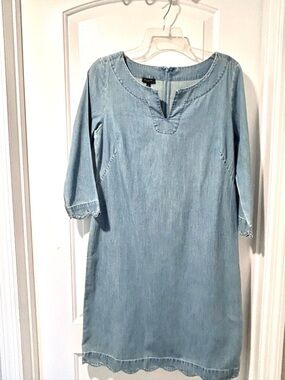 Talbots Light Blue Denim Shirt Dress
